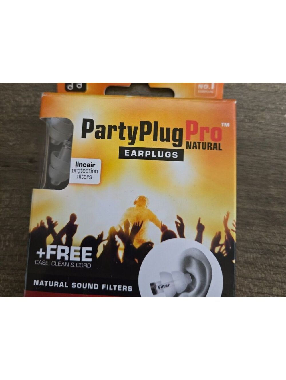 Alpine PartyPlug Pro Natural Earplugs with Free Case, Clean,
